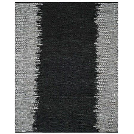 Flowers First 8 x 10 ft. Vintage Leather Hand Woven Rug, Light Grey & Black - Large Rectangle FL1909666